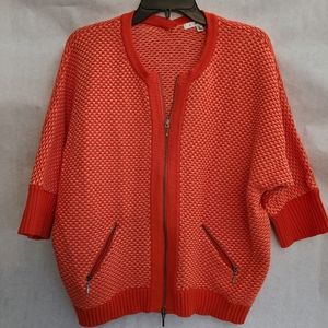 CAbi Orange Zip up Zip down Cardigan XL